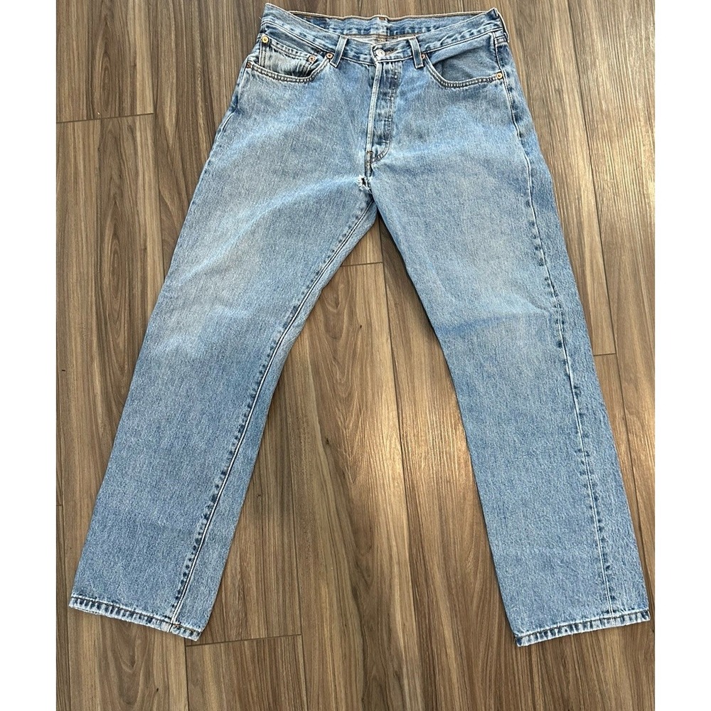 Vintage Levis 501 Jeans Button Fly Mens 34x32 Y2K Blue Stone Wash